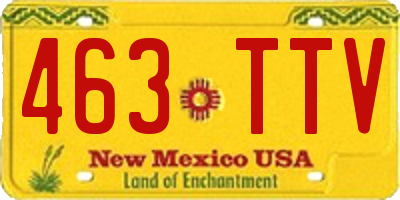 NM license plate 463TTV