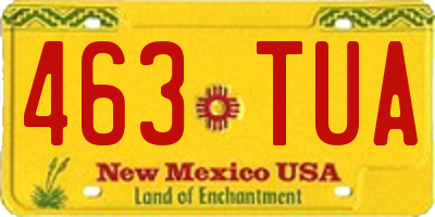 NM license plate 463TUA