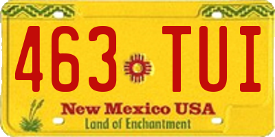 NM license plate 463TUI