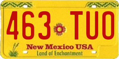 NM license plate 463TUO