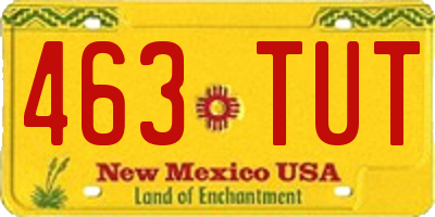 NM license plate 463TUT
