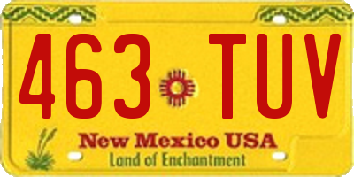 NM license plate 463TUV
