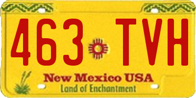 NM license plate 463TVH