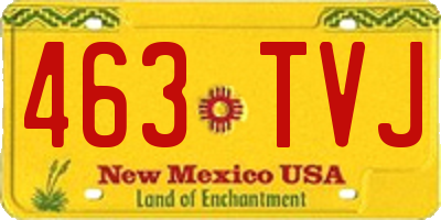 NM license plate 463TVJ