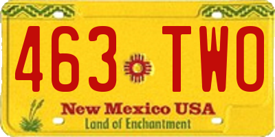 NM license plate 463TWO