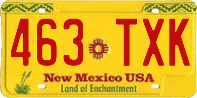 NM license plate 463TXK