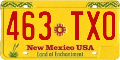NM license plate 463TXO