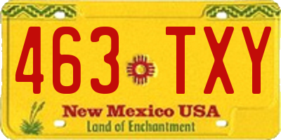 NM license plate 463TXY