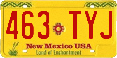 NM license plate 463TYJ