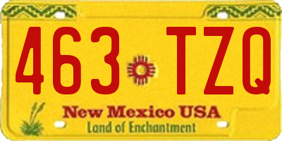 NM license plate 463TZQ