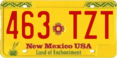 NM license plate 463TZT