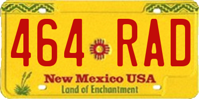 NM license plate 464RAD