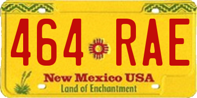 NM license plate 464RAE