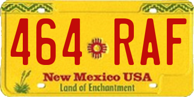 NM license plate 464RAF