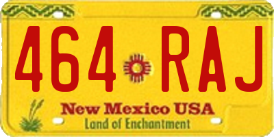 NM license plate 464RAJ