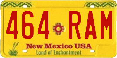 NM license plate 464RAM