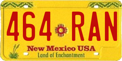 NM license plate 464RAN