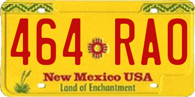 NM license plate 464RAO