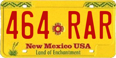 NM license plate 464RAR