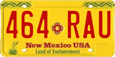 NM license plate 464RAU