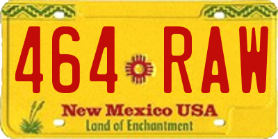 NM license plate 464RAW