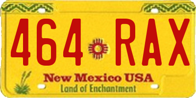 NM license plate 464RAX