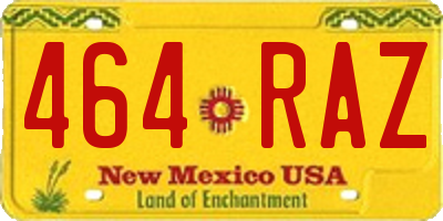 NM license plate 464RAZ