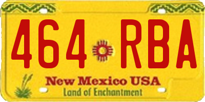 NM license plate 464RBA