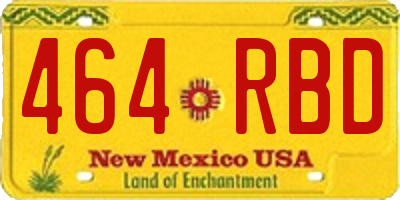 NM license plate 464RBD
