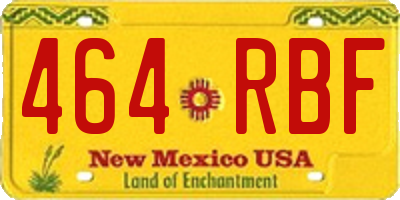 NM license plate 464RBF