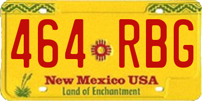 NM license plate 464RBG