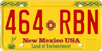 NM license plate 464RBN