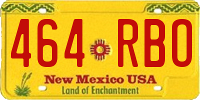 NM license plate 464RBO