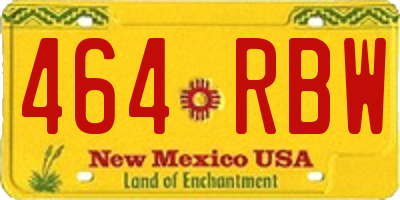 NM license plate 464RBW