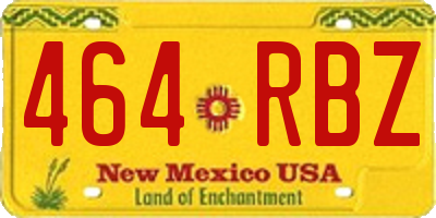 NM license plate 464RBZ