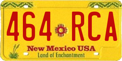 NM license plate 464RCA