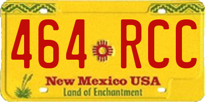 NM license plate 464RCC