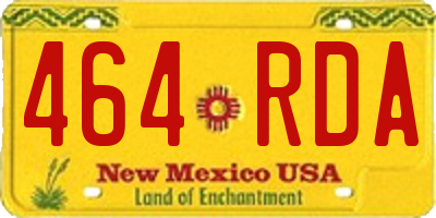 NM license plate 464RDA