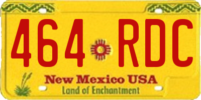 NM license plate 464RDC