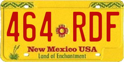 NM license plate 464RDF