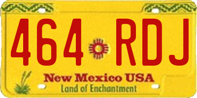NM license plate 464RDJ