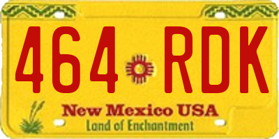 NM license plate 464RDK