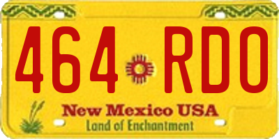 NM license plate 464RDO