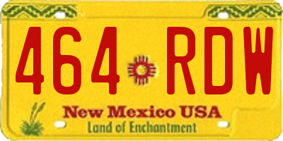 NM license plate 464RDW
