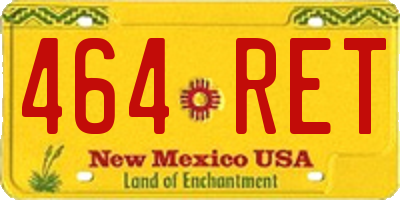 NM license plate 464RET