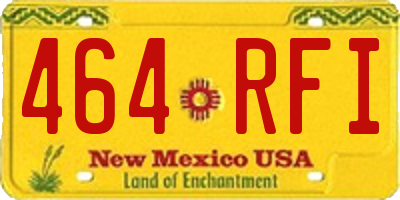 NM license plate 464RFI