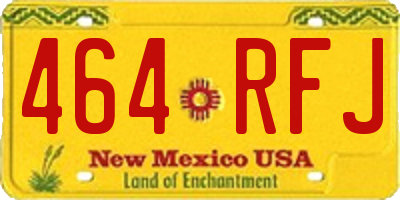 NM license plate 464RFJ