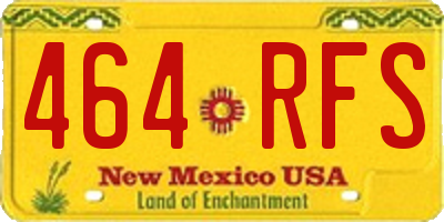 NM license plate 464RFS
