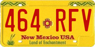 NM license plate 464RFV