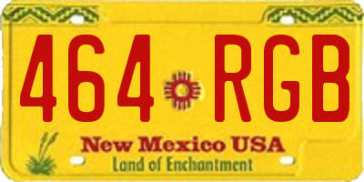 NM license plate 464RGB